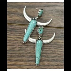 Jewelry - Boho western earring sterling steer head turquoise Jewelry - Boho western earring sterling steer head turquoise